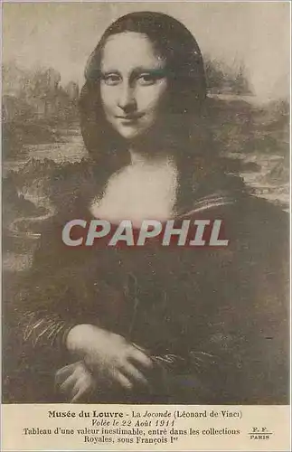 Ansichtskarte AK Musee du Louvre la joconte (Leonard de vinci) volee le 22 aout Joconde