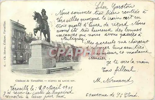 Cartes postales Chateau de versailles statue de Louis XIV