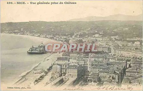 Cartes postales Nice vue generale prise du chateau