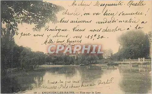 Cartes postales Enghien les bains vue sur le lac