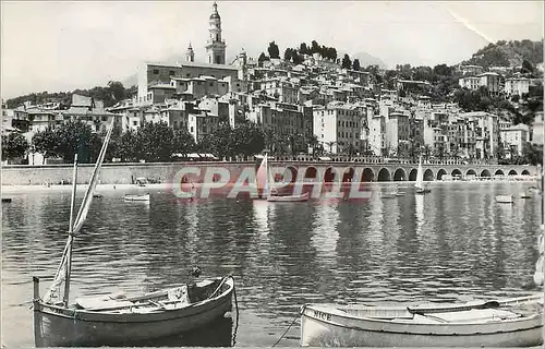 Moderne Karte Menton le port la vieille ville