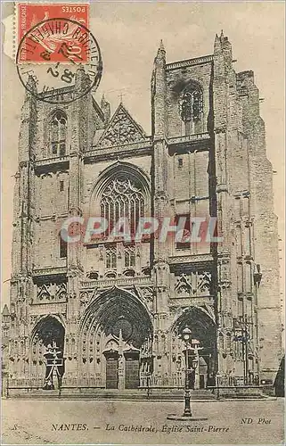 Moderne Karte Nantes la cathedrale eglise sait pierre