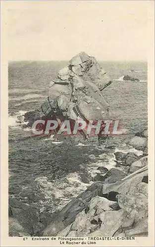Cartes postales Environs de Plougasnou Tregastel le Diben le rocher de lion