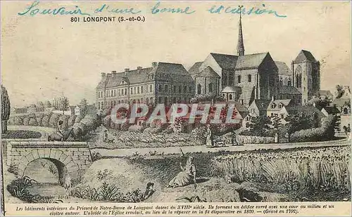 Cartes postales Longpont (S et O) les batiment interieur du prieure de N D de longpont datent du XVIIIe s