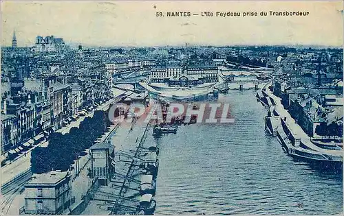 Cartes postales Nantes l'ile feydeau prise du transborduer