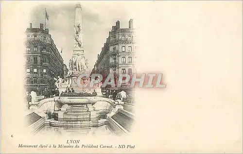 Ansichtskarte AK Lyon monument eleve a la memoire du president carnot (carte 1900)