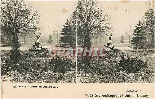 Cartes postales Paris jardin du luxembourg vues stereoscopiques julien damoy