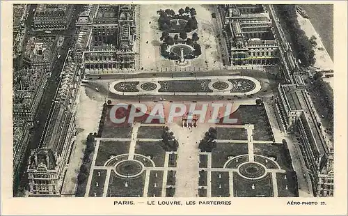 Cartes postales Paris le Louvre les parterres