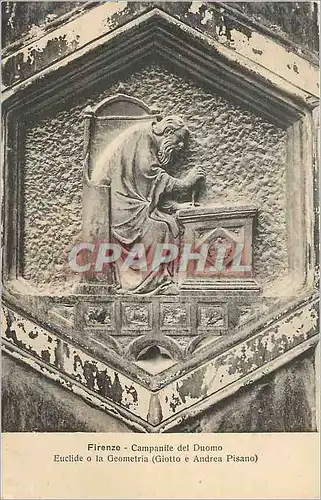 Cartes postales Firenze camapanile del duomo euclide o la geometria (Giotto e andrea pisano)