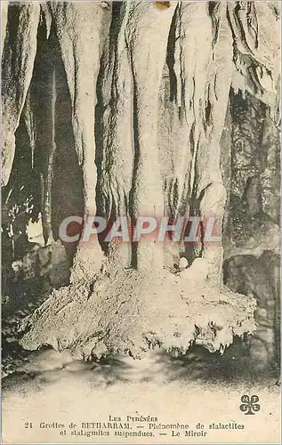 Cartes postales Grottes de Betharram phenomene de stalactite et stalagmites suspendues le miroir