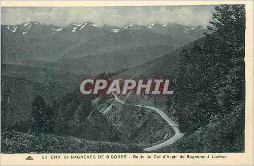 Cartes postales Env de Bagneres de Bigorre route du col d'aspin de Bagneres de Luchon