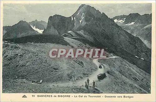 Cartes postales Bagneres de Bigorre le col du tourmalet descente vers bareges