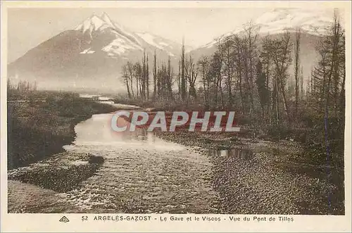 Cartes postales Argeles Gazost le gave et le viscos vue du pont de tillos