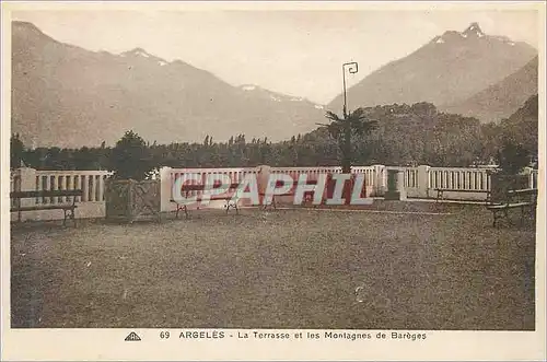 Ansichtskarte AK Argeles Gazost la terrasse et les montagnes de bareges