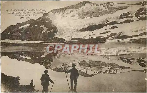Cartes postales Gavarnie lac glace (2550 m) mont perdu (3352 m) et source de ramond (3045 m) br 2709