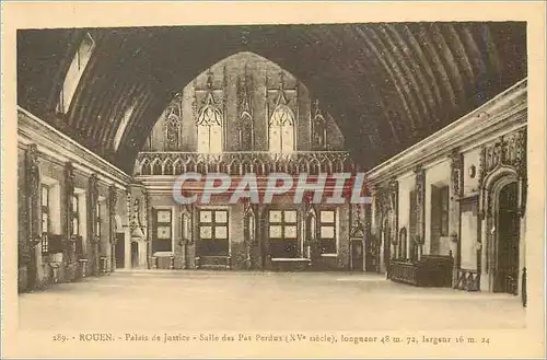 Cartes postales Rouen palais de justice salle des pas perdus (XVe s) long 48 m larg 16 m24