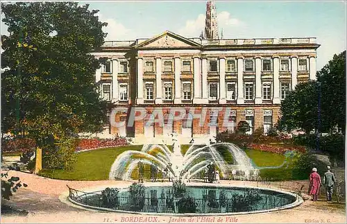 Cartes postales Bordeaux jardin de l'hotel de ville
