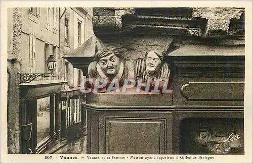 Cartes postales Vannes et sa femme maison ayant appartenu a gilles de bretagne