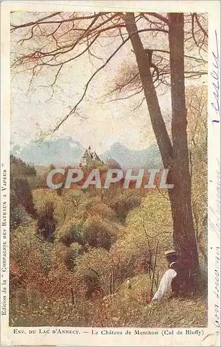 Cartes postales Env du lac d'Annecy le chateau de menthon (col de bluffy)