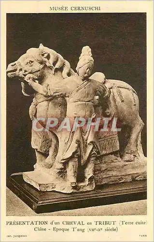 Cartes postales Presentation d'un cheval en tribut (terre cuite) chine epoque tang (VIIe Xe s) Musee Cernuschi P