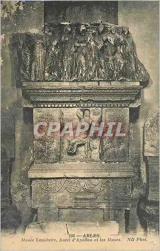 Cartes postales Arles musee lapidaire autel d'apollon et les musee