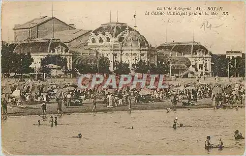 Cartes postales La Cote d'argent Royan le casino municipal pris de la mer