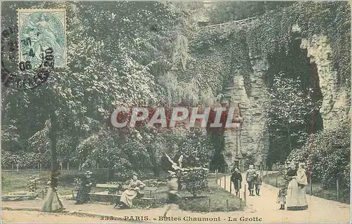 Cartes postales Paris buttes chaumont la grotte