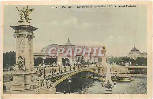 Ansichtskarte AK Paris le pont Alexandre et le grand palais Bateau