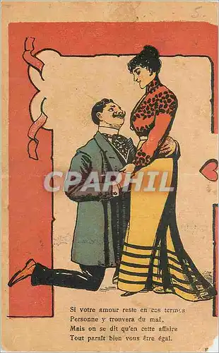 Cartes postales Homme a genoux