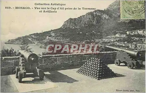 Ansichtskarte AK Monaco Vue sur le Cap d'Ail prise de la Terrasse et Artillerie