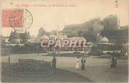 Cartes postales Dieppe Le Chateau vu des Jardins du Casino