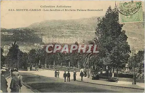 Cartes postales Monte-Carlo Les Jardins et Riviera Palace-Beausoleil