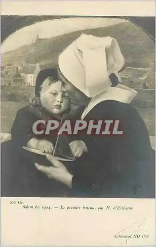Cartes postales Salon de 1904 Le premier bateau par H d'Estienne
