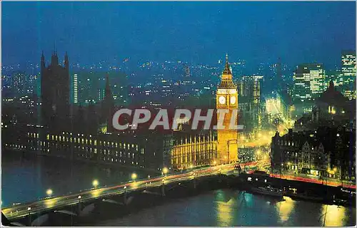 Cartes postales moderne London Big Ben and Westminster Bridge at Night