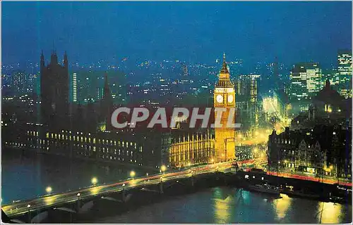 Moderne Karte London Big Ben and Westminster Bridge at Night