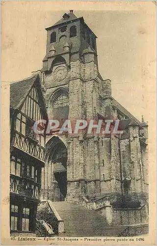 Cartes postales Lisieux Eglise St Jacques Premiere pierre posee en 1496