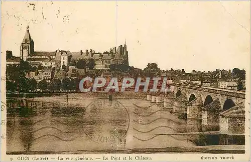 Ansichtskarte AK Gien (Loiret) La vue generale Le Pont et le Chateau