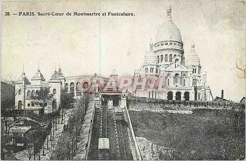 Cartes postales Paris Sacre Coeur de Montmartre et Funiculaie