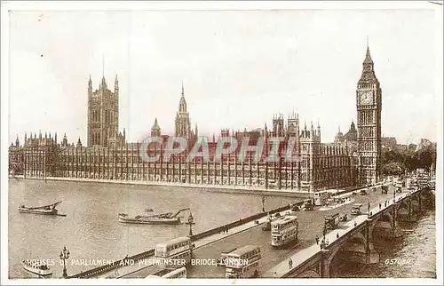 Cartes postales moderne London Houses of Parliament and Westminster Bridge