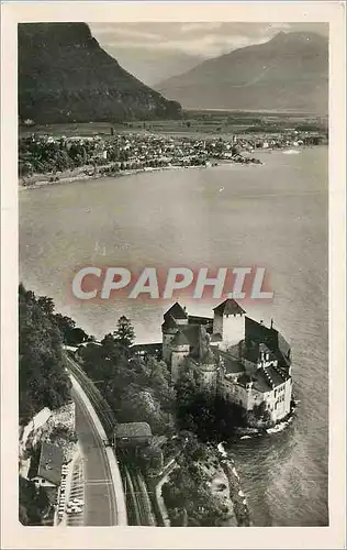 Cartes postales moderne Montreux (Suisse) Le Chateau de Chillon et le Lac Leman