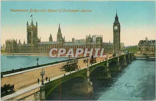 Cartes postales London Westminster Bridge and House of Parliament