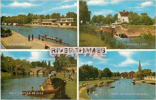 Moderne Karte River Thames Oxford Benson lock Wallingford Bridge Abingdon Bridge