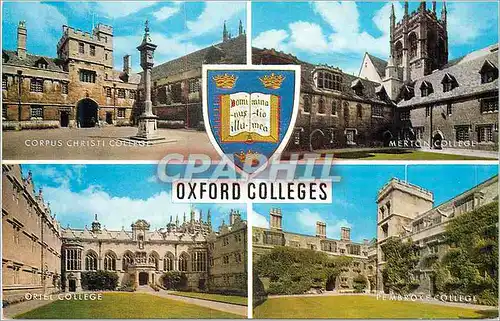 Cartes postales moderne Oxford Colleges Corpus Christi Merton Oriel Pembroke