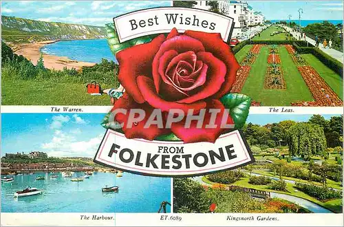 Cartes postales moderne Best Wishes from Folkestone