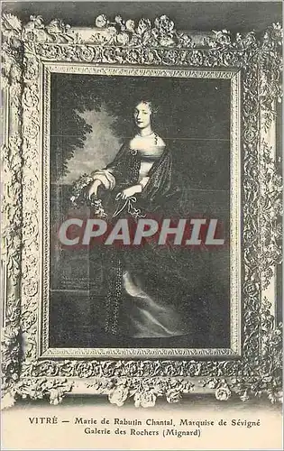 Moderne Karte Vitre Marie de Rabutin Chantal Marquise de Sevigne Galerie des Rochers (Mignard)