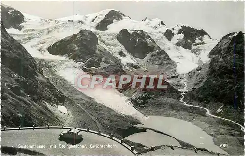 Moderne Karte Susterstrasse mit Steingletscher Gwachtenhorn