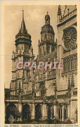 Ansichtskarte AK Evreux Cathedrale Tours de la facade occidentale et croisillon sud