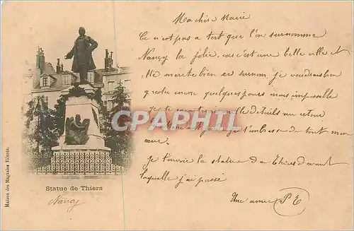 Cartes postales Statue de Thiers Nancy (carte 1900)