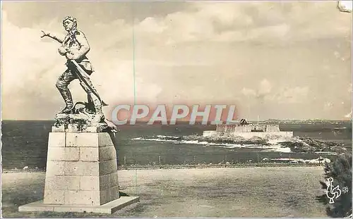 Cartes postales moderne Saint-Malo (I et V) La Statue du Surcouf et le Fort National