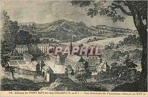 Cartes postales Abbaye de Port Royal des Champs (S et O) Vue generale de l'ancienne Abbaye au XVIe s